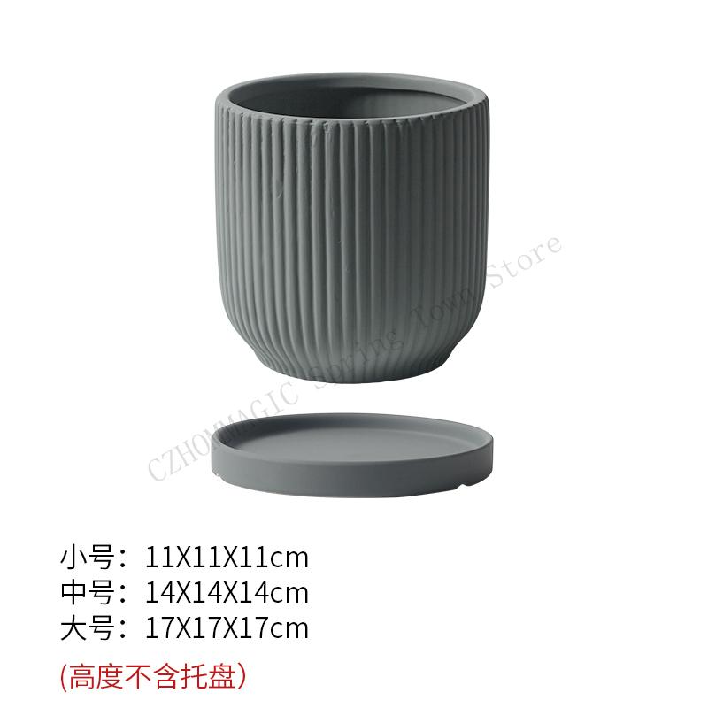 Nordic Style Ins Ceramic Flowerpot With Tray Fashion Simple Indoor Living Room Pot For Flowers Lvluo Bonsai Home Decoration Gifs