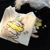 Flocking cute cat hooded sweater, men's and women's niche designs are different, couples' coats are medium and long.