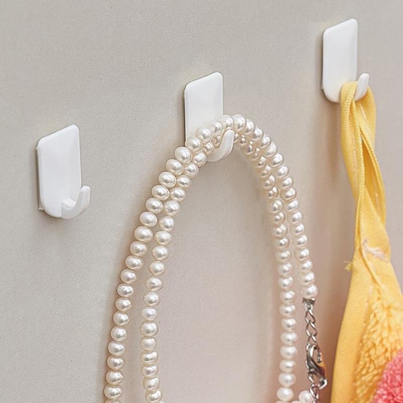 9/18Pcs Mini Self-Adhesive Hook No Drilling Strong Adhesion Storage Hooks Multi-Purpose Hooks For Desk, Kitchen, Bathroom