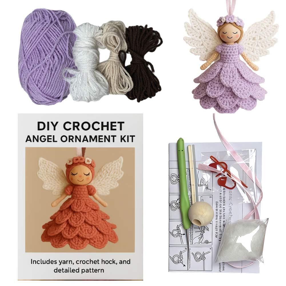 Crochet Angel Kit Handmade Angel Decoration Crochet Angel Ornament Kit for Beginners Handmade Christmas Tree Decoration Gift