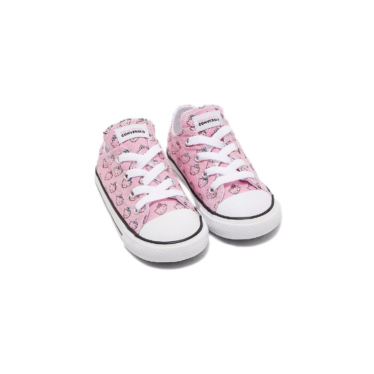Converse Hello Kitty X Chuck Taylor All Star Low TD Prism Pink Baby Sneakers White 764639C