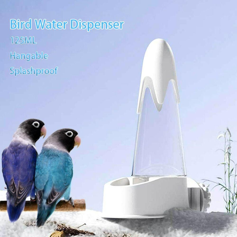 125ML Vogel Waterdispenser Ophangbaar Automatische Vogel Drinkfontein Spatwaterdicht Transparante Zichtbaarheid Papegaai Waterfles Vogel