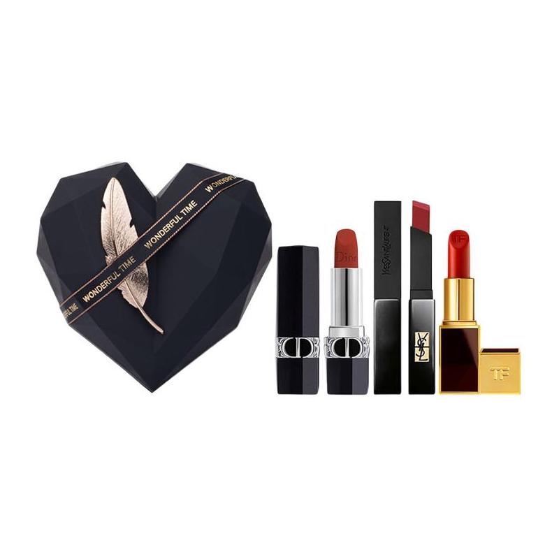 DIOR Lipstick 999 velvet velvet+small black strip 302+TF16 black tube moisturizing чёрный