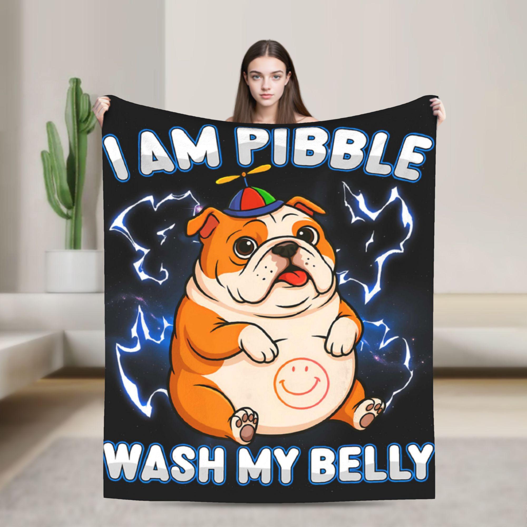 Humor Meme Animal Funny Dog Pibble Blanket Quality Super Soft Throw Blanket Autumn Girls Boys Living Room Graphic Bedspread 75X95CM