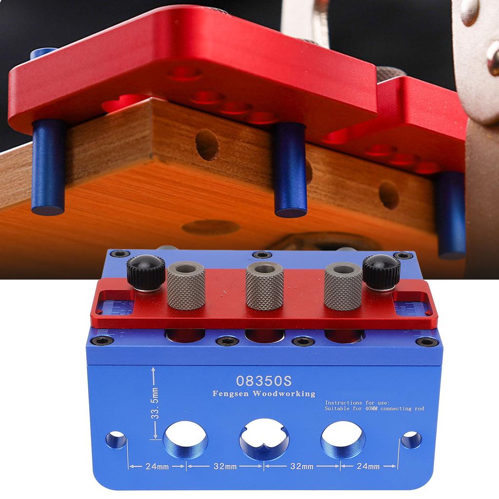 Wood Dowel Hole Drilling Guide 3 in 1 Woodworking Position Furniture Repair Dowel Cam Jig Drill Bit