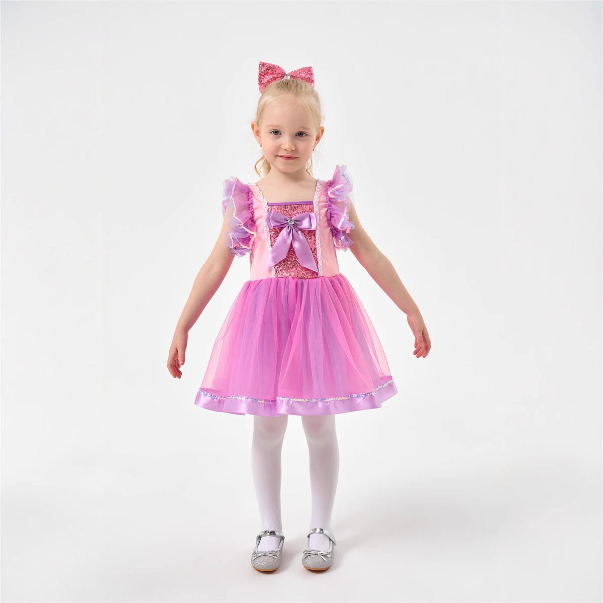 

June 1 children s performance costume, children s princess skirt, mesh sequined yellow tutu skirt, dance performance costume 110CM