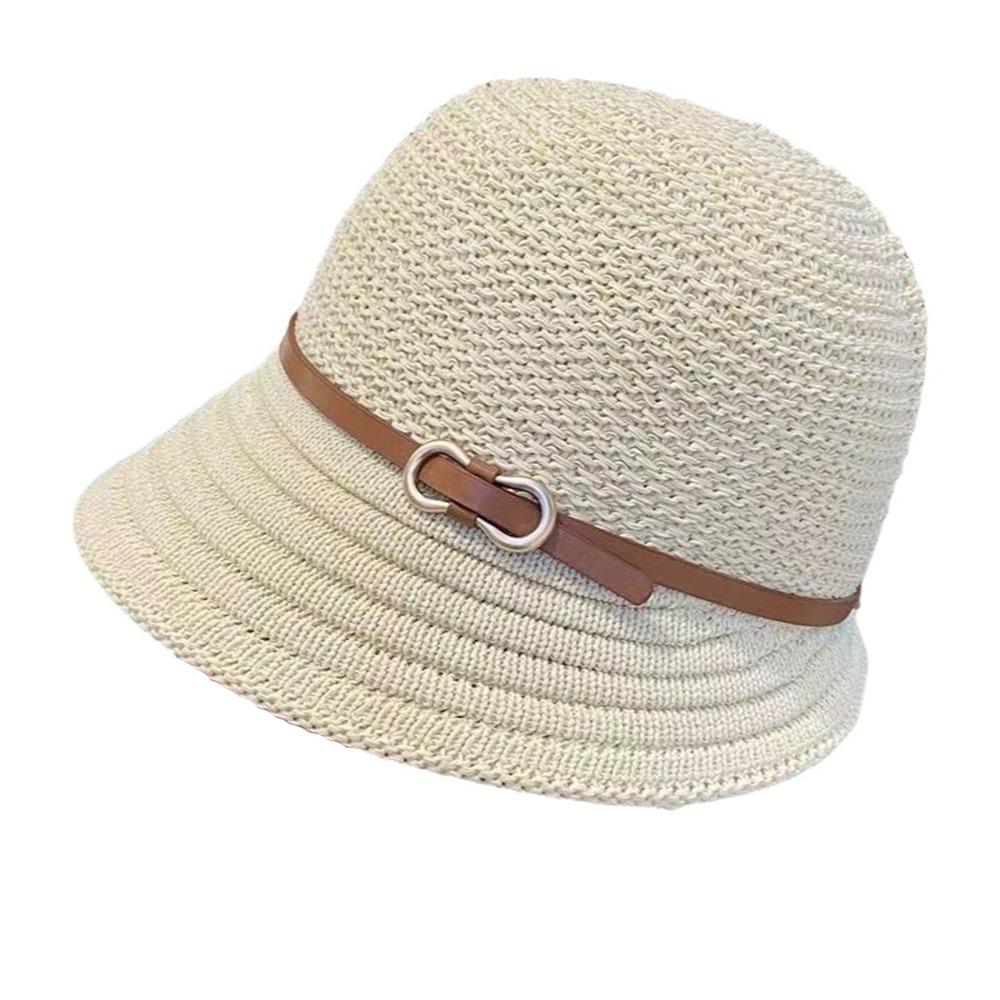 Fashion Wide Brim Straw Bucket Hat Breathable Lightweight Sun Hat Uv Protection Beach Hat Outdoor