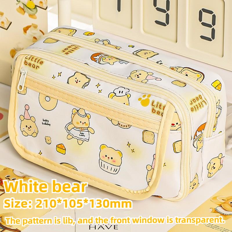 Kreskówka Mały Miś Torba na Ból Torba na Długopisy Ins Wielofunkcyjna Duża Pojemność Torba na Artykuły Papiernicze Wysoka Uroda Piórnik Torba do Przechowywania