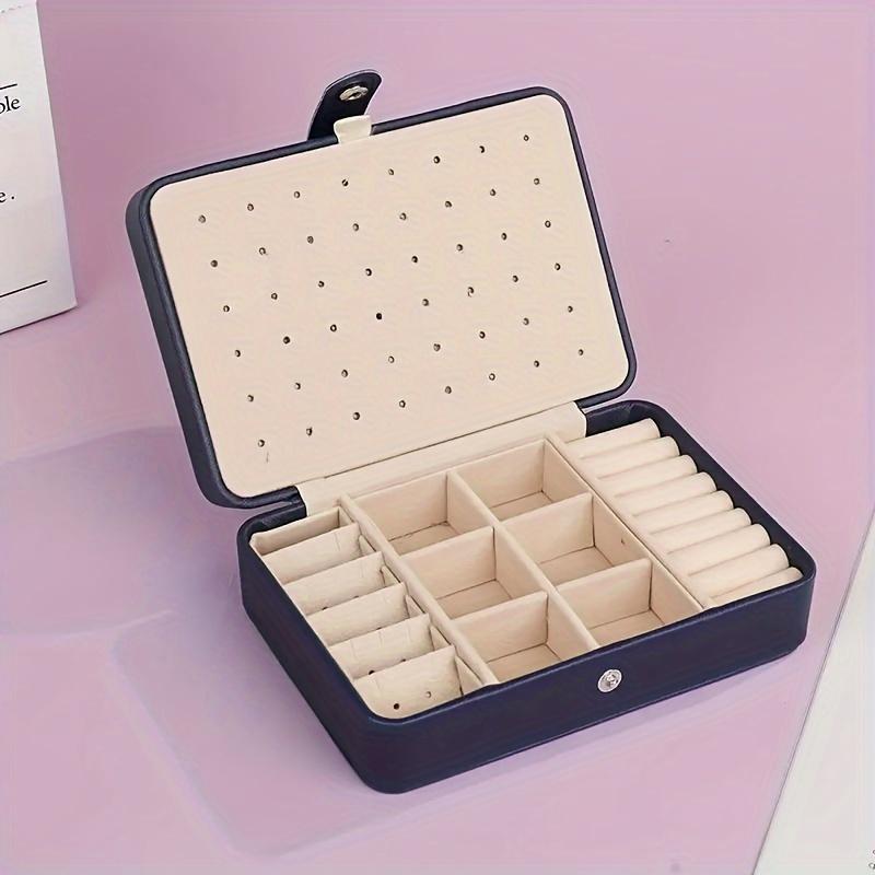 Large Capacity Travel Jewelry Storage Box Double Layered Buttoned Jewelry Organizer Portable Jewelry Storage Box Home Decoration