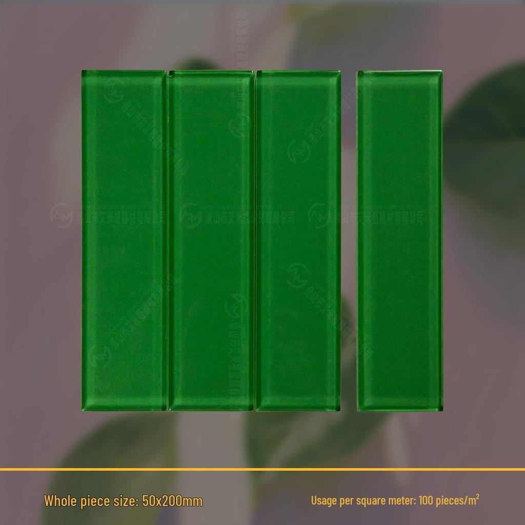 Dopamine Glass Handmade Tile: 50x200mm for Bathroom, Kitchen, Bar, and Shop Walls