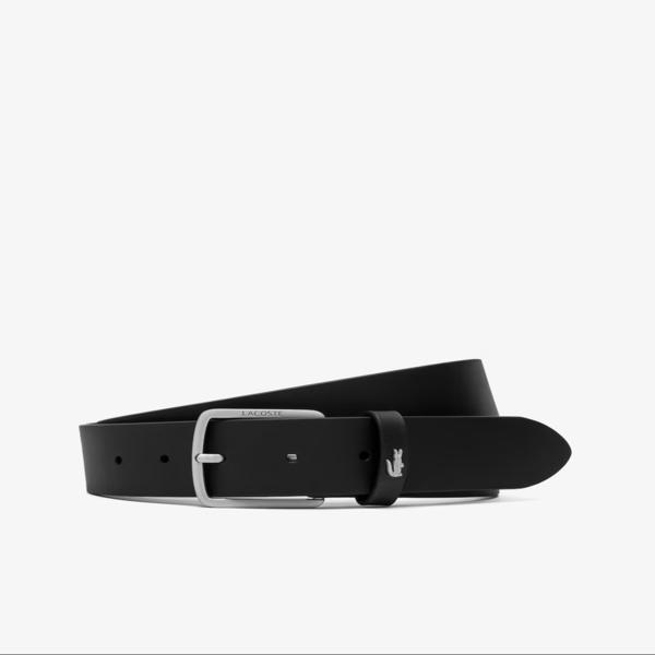 Lacoste 35mm Silver Croc Leather Belt 100/navy (021)