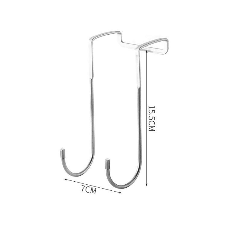 Stainless Steel Seamless Over-the-Door Double S-Shaped Hook for Bedside or Bathroom Organizer