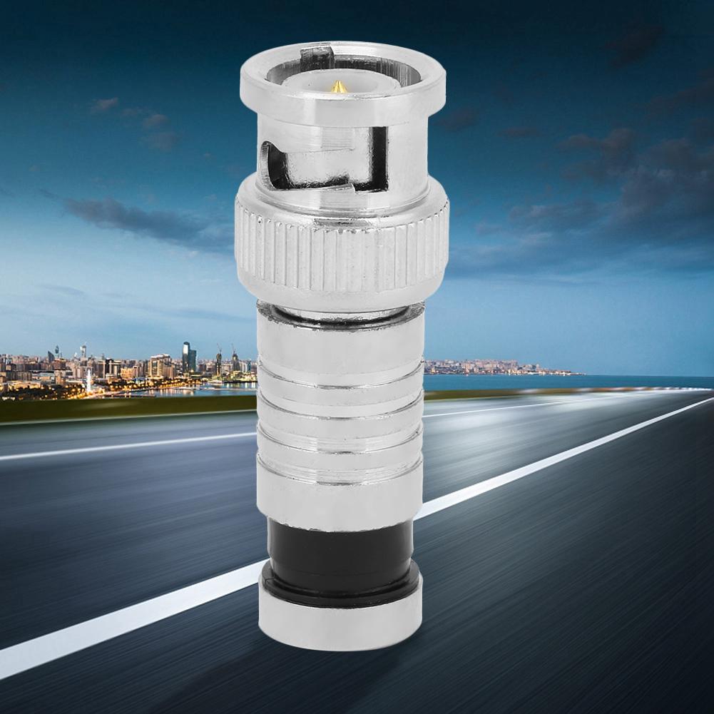 10pcs BNC Compression Male Connector FR Coaxial Q9 Adapter for RG59 CCTV Systems