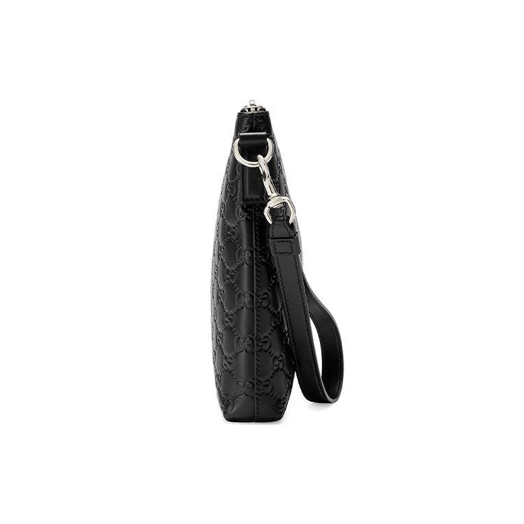 Gucci Monogram Logo Embossed Leather Clutch Men Clutch Black 473881-DMT1N-1000