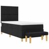 Box Spring Bed with Cushions Black 200 x 100 cm Fabric