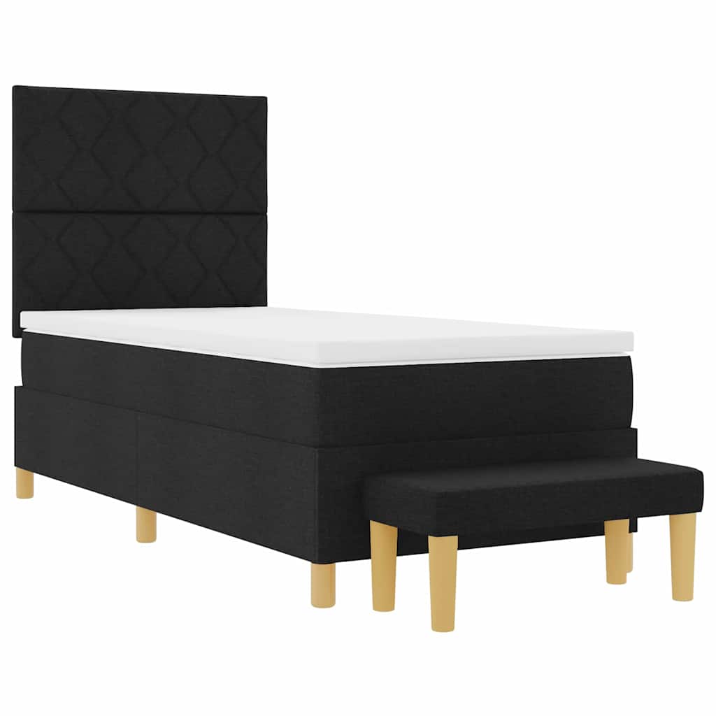 Box Spring Bed with Cushions Black 200 x 100 cm Fabric