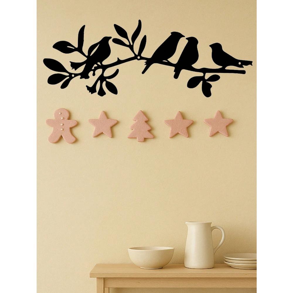 1PC Metal Wall Art Laser Cut Bird Floral Iron Craft Nature Decor for Living Room Sunroom Garden Modern Home Waterproof Coating Holiday Gift