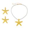 Fashion Starfish Pendant Necklace Earrings Beach Clavicle Chain Simple Choker Earrings Jewelry Braided Rope Neck Chain