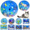 Tapete de Água para Gato Tapete Sensorial de Água para Gato Pvc Peixe Oceânico Rastejando Indução Tapete de Água para Gato Brinquedo Interativo para Gato