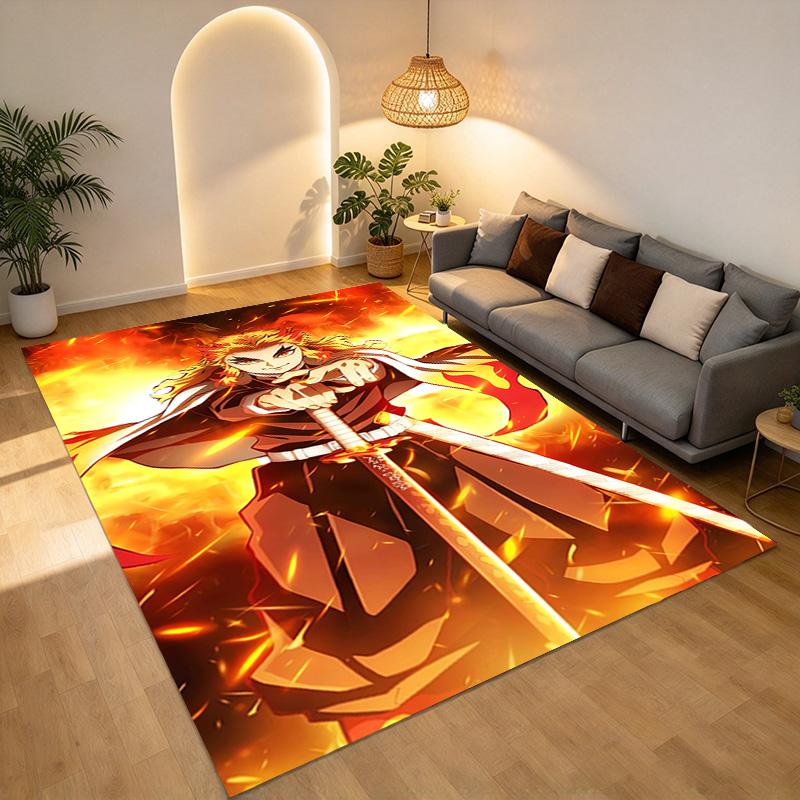 Flame Warrior Living Room Nonslip Area Rug Soft Carpet For Bedroom Game Playroom Sofa Office Home Decor Doormat Christmas Gift C926356
