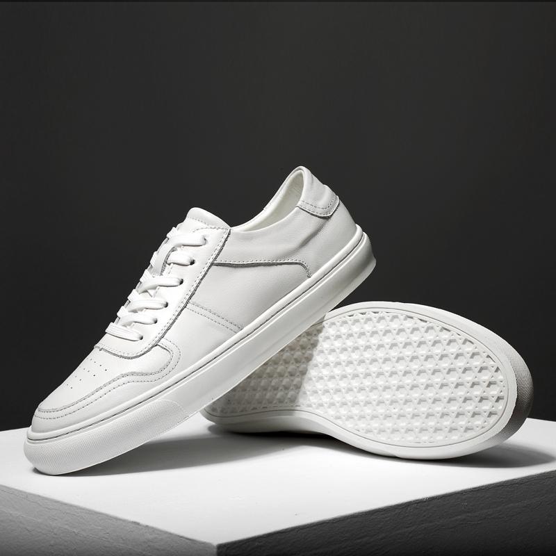 Fashion Classic Mens Genuine Leather Shoes New Design Casual Sneakers Lace-up Walking Shoes Anti-slip Vulcanized Shoes Tenis Masculino