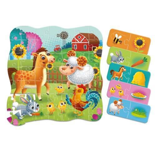 Puzzle 2W1 Farma Zestaw Układanka Mini Gra Edukacyjna Zwierzęta Roter Kafer