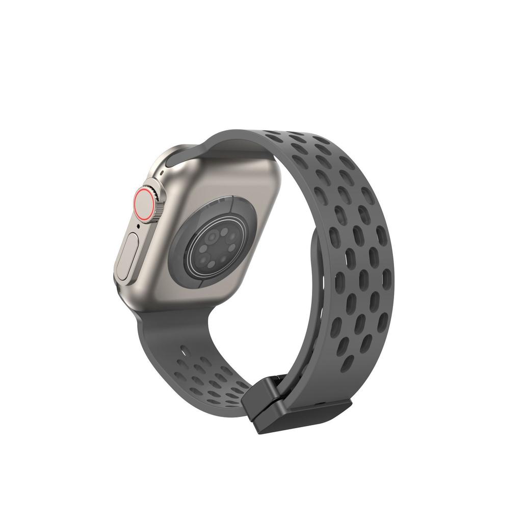 Silikon Uhrenarmband für Apple Watch- Atmungsaktive Magnetische Faltschließe Sport Uhrenarmband für iWatch Ultra/9/8/7/6/5/4/3/2/1/se/2022 49mm 45mm 44mm