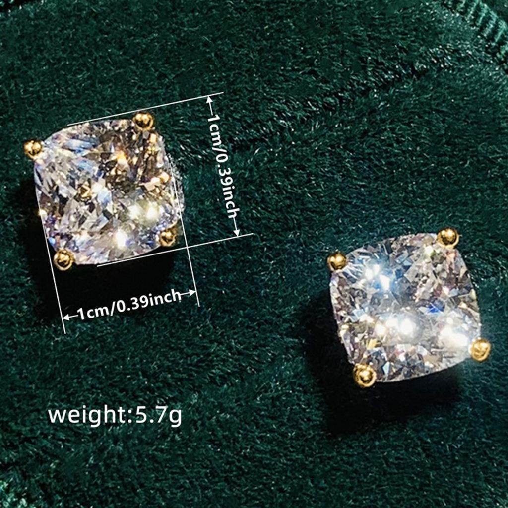 Cushion Cut CZ Stud Earrings