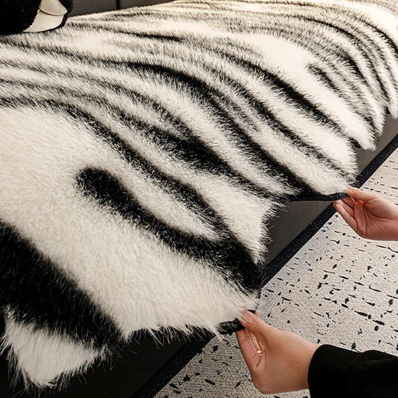 Luxury Imitation Mink Fur Sofa Cover Non-Slip Solid Color Thicken Warm Plush Sofa Towel For Living Room Couch Cover Home Decor