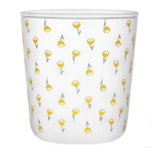 Heat Resistant Borosilicate Glass Flower Cup, Floral Glass Cup, Milk, Juice & Breakfast Drinking Glass