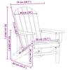 Adirondack Chair Light Gray 82 X 74 X 92 Cm HDPE