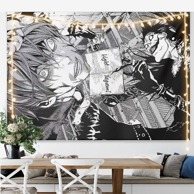 Neues japanisches Anime Death Note Druck Wandteppich Wandbehang Poster Schlafzimmer Hintergrund Wandkunst Heimdekoration