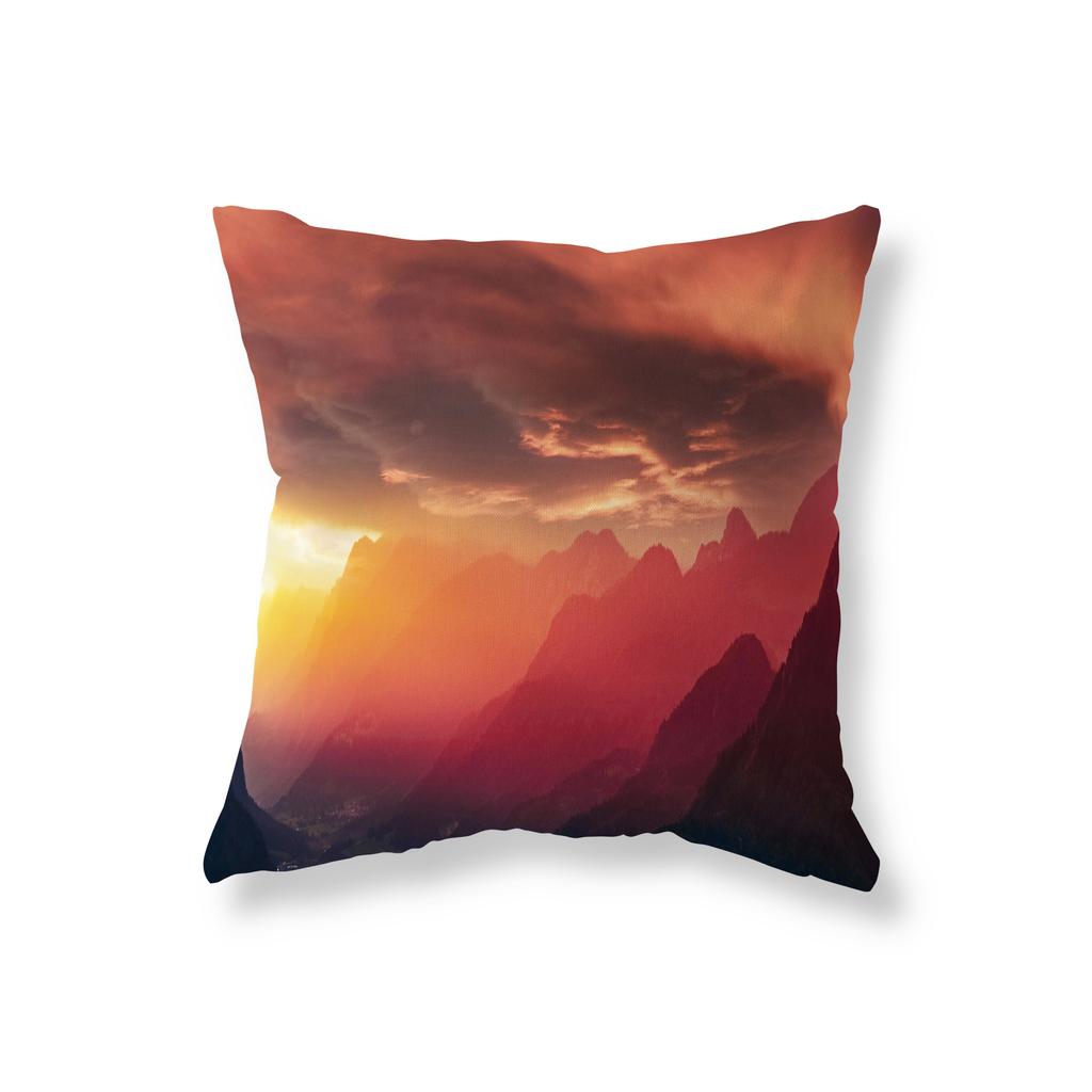 Volcanic Eruption Lightning Landscape Throw Pillow Cover Sofa Decorative Pillow Cover Chair Cushion Cover Room Home Decor