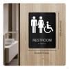 Stainless Steel Restroom Sign Raised Graphics and Lettering Braille Brushed Finish