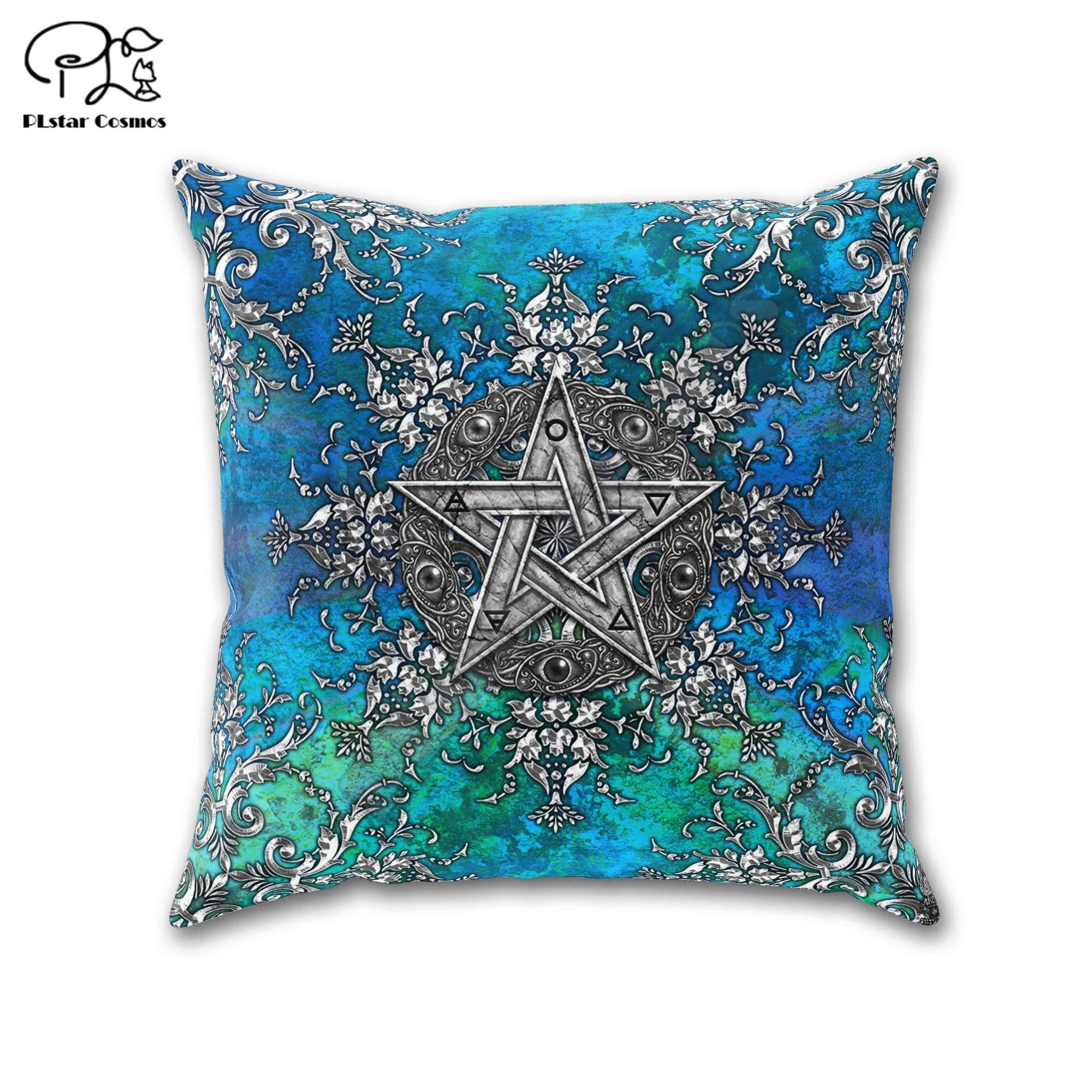 

Декоративная подушка в виде пентакля, Декоративная акцентная подушка, Ведьма, Домашний декор Викка, Языческое искусство, Дом в стиле фанк и эклектизм 50cm X 50cm