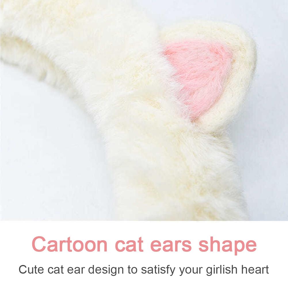 Cute Cartoon Cat Auto Steering Wheel Plush Protective Cover Winter Car Non-slip Warm Interior Animation Decoration Accessories