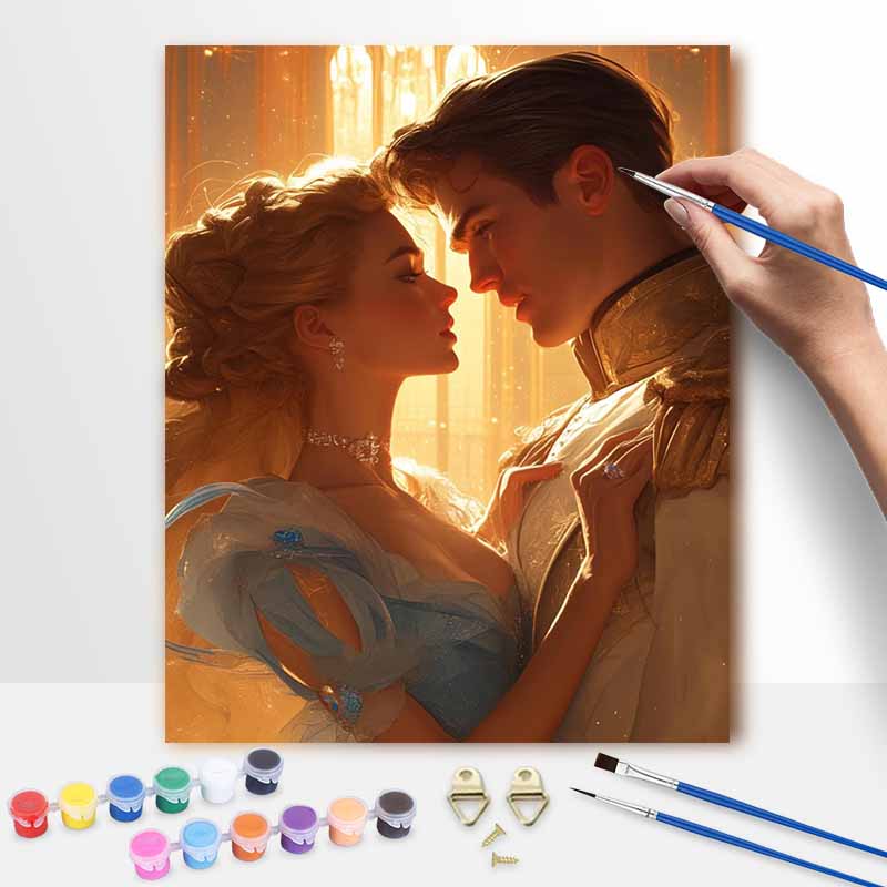 Disney oil painting painting art romantic prince and princess handmade diy painting home decoration gift