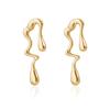Nuevo Diseño de Moda Gargantilla Metálica Estilo Lava Líquida para Mujer Color Dorado Ola Irregular Retorcida Collar de Fiesta Joyería Regalo