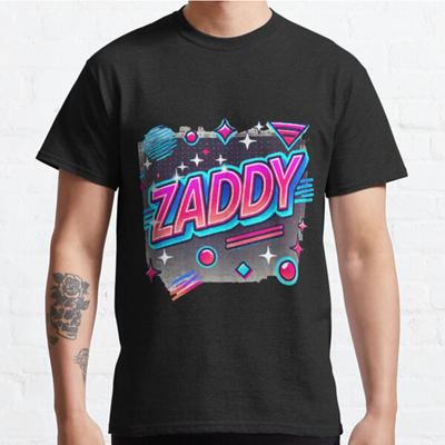 Men Fashion Casual Short Sleeves ZADDY Neon Glow Black Tees Oversized T-shirts