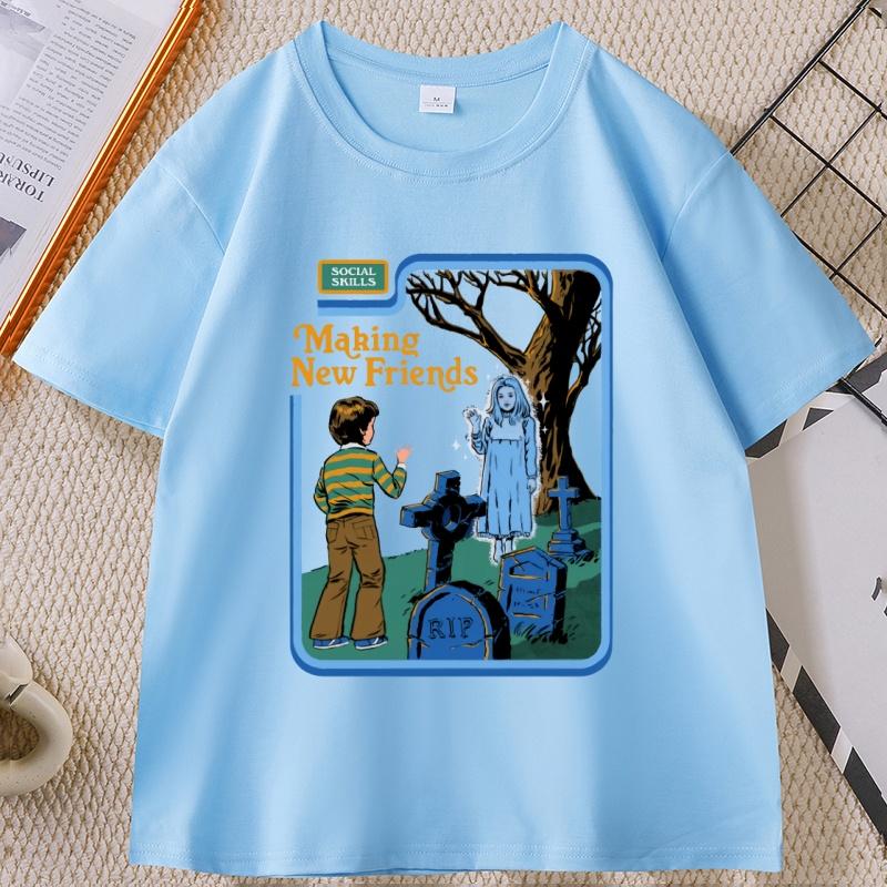 Social Skills Making New WOMEN Friends TShirts Hip Hop Breathable Tops Cotton Short Sleeve Casual T Shirt Oversized Streetwear