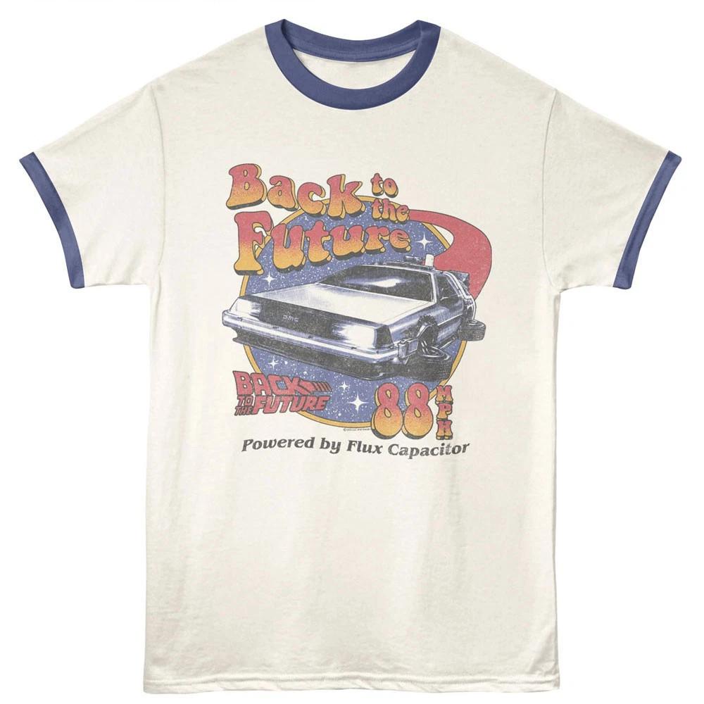 Back To The Future Movie 88 MPH Powered By Flux Capacitor Men s Ringer T Shirt XL