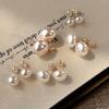 5 Pairs Milky White Mantou Bead Earrings, High-end Versatile Jewelry, Suitable for Daily Wear, Weddings and Gifting.