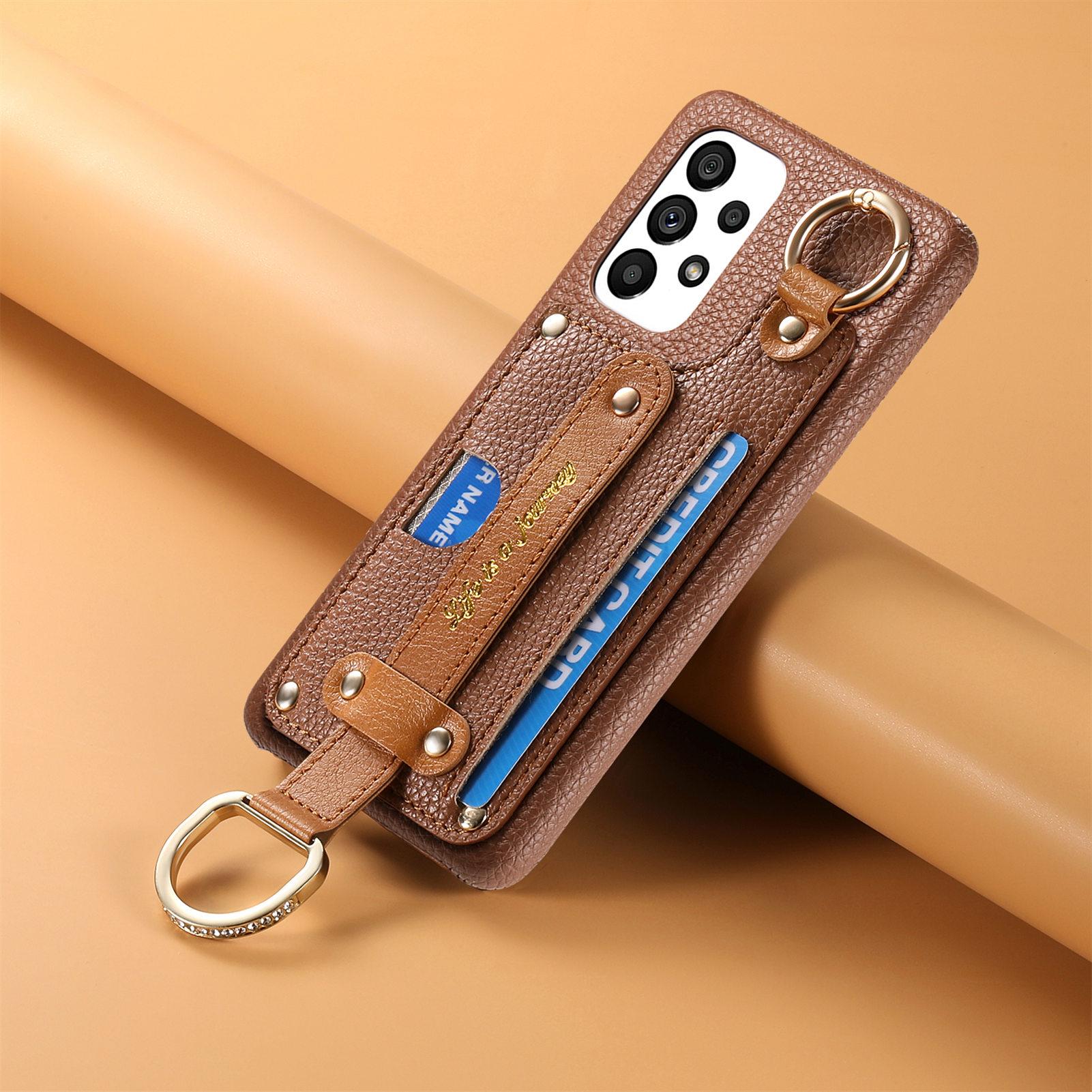 

Чехол-кошелек с ремешком на запястье для Samsung Galaxy S23 S21 FE S24 Ultra S22 Plus A05 A05S A15 A25 A35 A55 с чехлом-кошельком и держателем для карт Galaxy A55