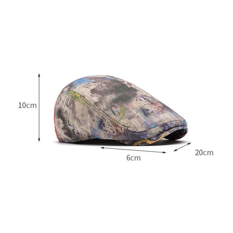 Tie-Dye Beret Women's Spring Summer Thin Cap Graffiti Forward Cap Men Newsboy Hat