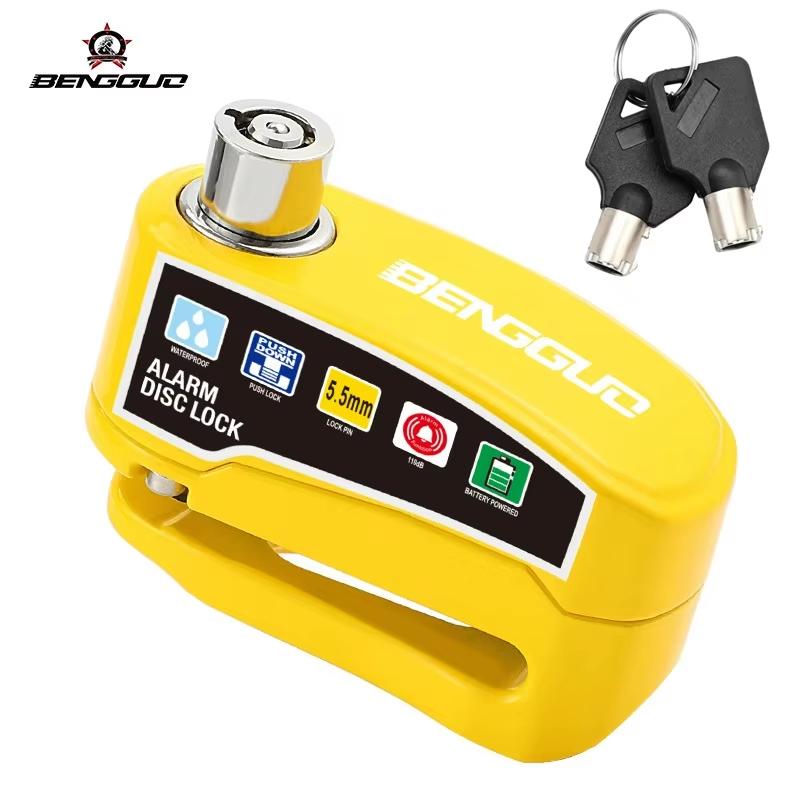 Scooter Motorcycle Bicycle Alarm Wheel Disc Brake Lock Waterproof Anti-Theft Aluminum Alloy 110dB Safety Tool Moto Accessories