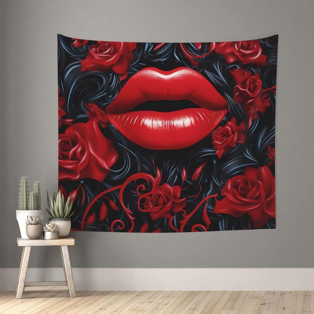 Hanging For Living Room Retro Skull And Roses Tapestry Modern Art Wall Blanket Aesthetic Tapestrys Indoor Outdoor Tapestries