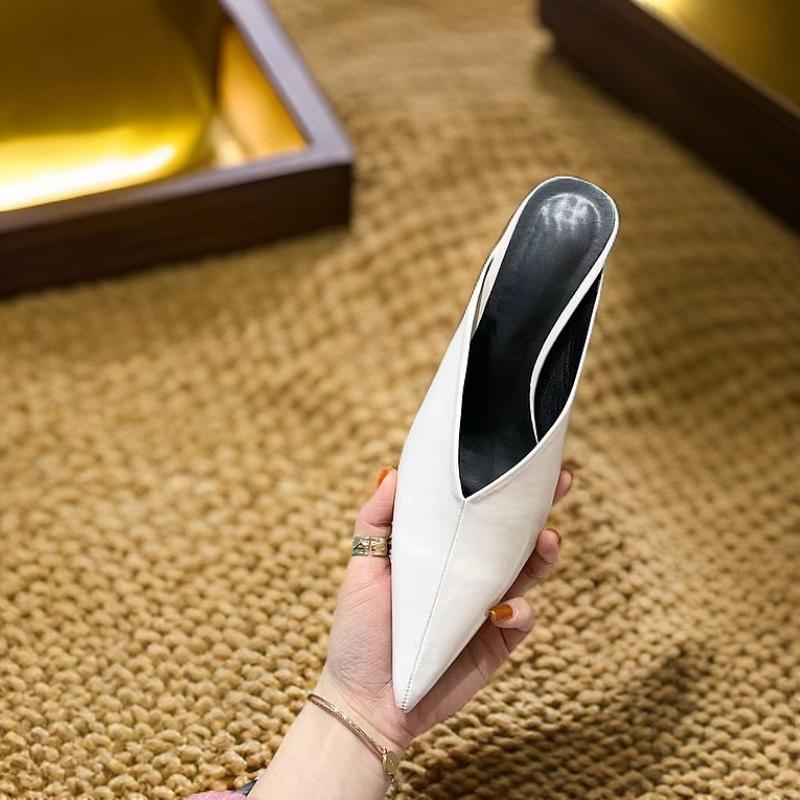 2025 New style women's shoes fashion women design luxury French style Baotou pointy female slippers elegant retro female loafers