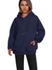 Unisex Loose Casual Autumn/Winter Hooded Pullover with Drawstring and Drop Shoulder Sleeves