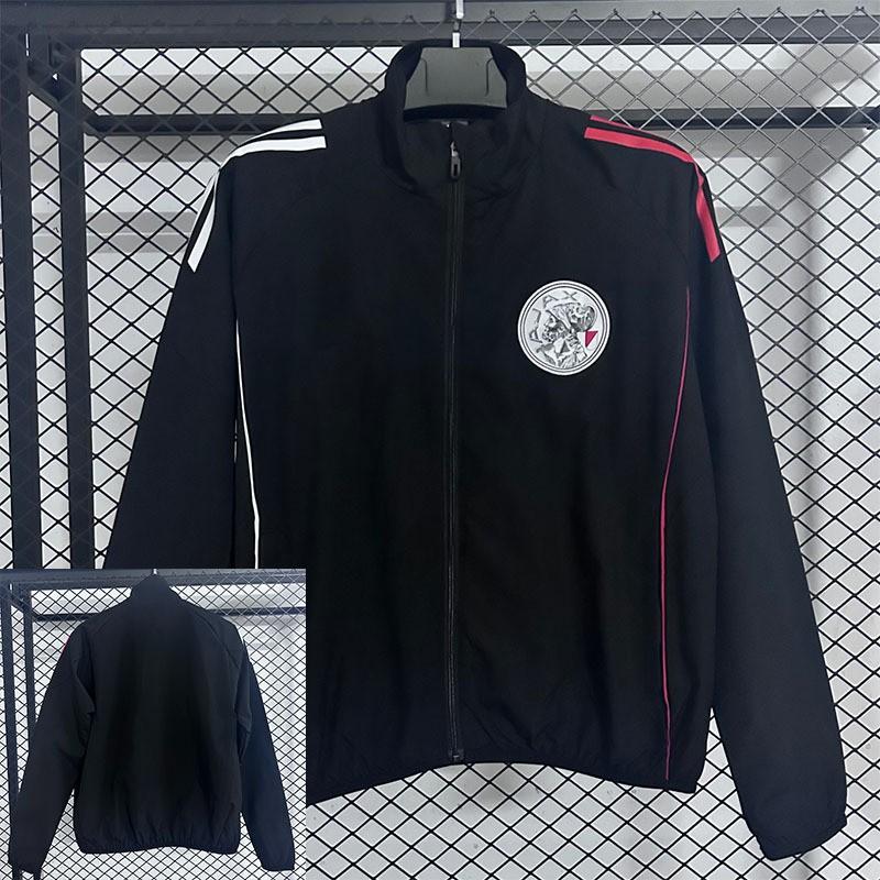 Mens Windproof Outdoor Sport Jacket Long Sleeve V-Neck Thick Lightweight Training Coat Running Hiking Football