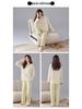 Women's Pure Cotton Pajamas with Chest Pad - Long Sleeve, Plus Size, for Autumn/Winter. Wearable Outdoors, Loose Fit Homewear.